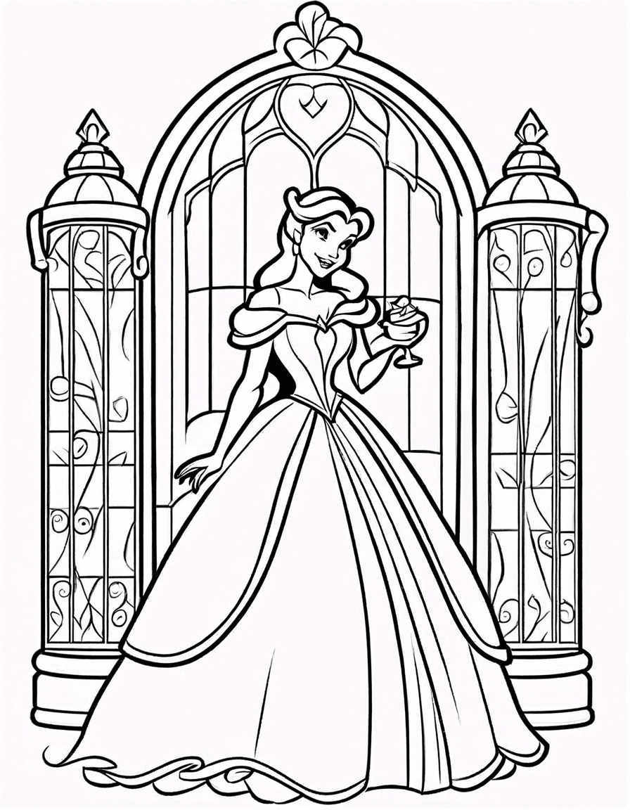 beauty and the beast coloring pages