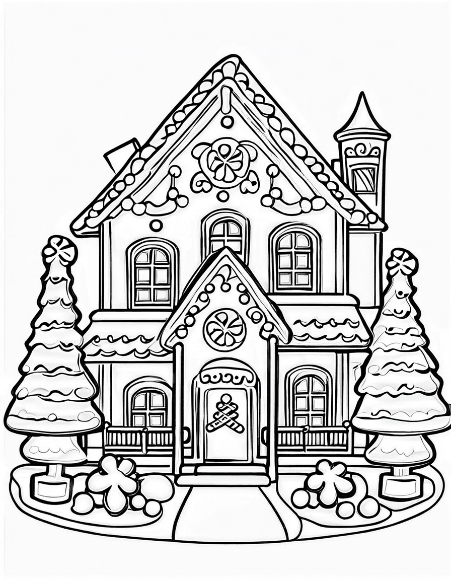 gingerbread house coloring pages