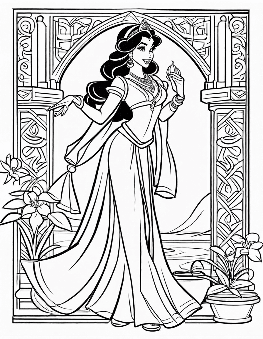 jasmine coloring pages