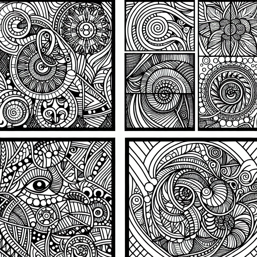 Additional abstract pattern coloring page 2