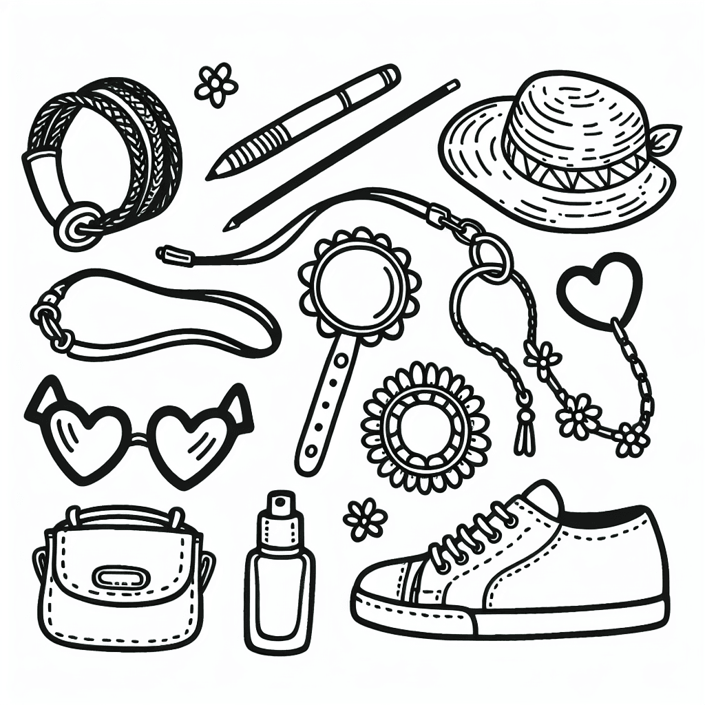 accessories coloring pages