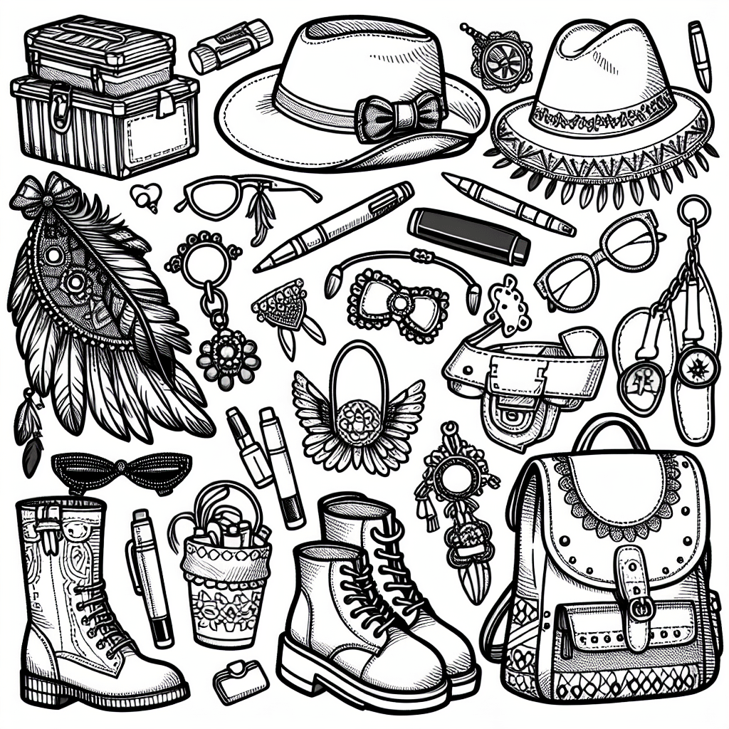 Additional accessories coloring page 1