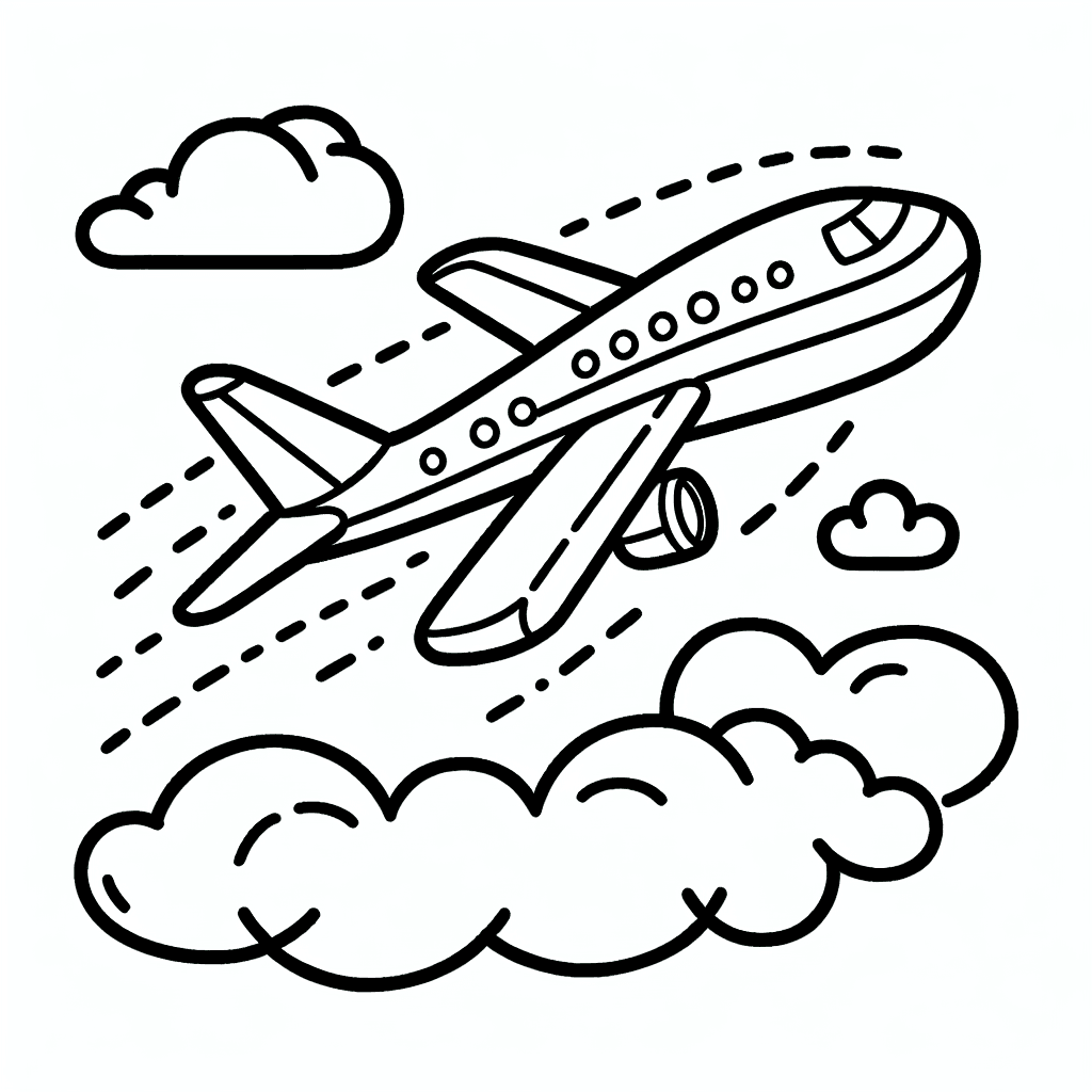 airplane flying coloring pages