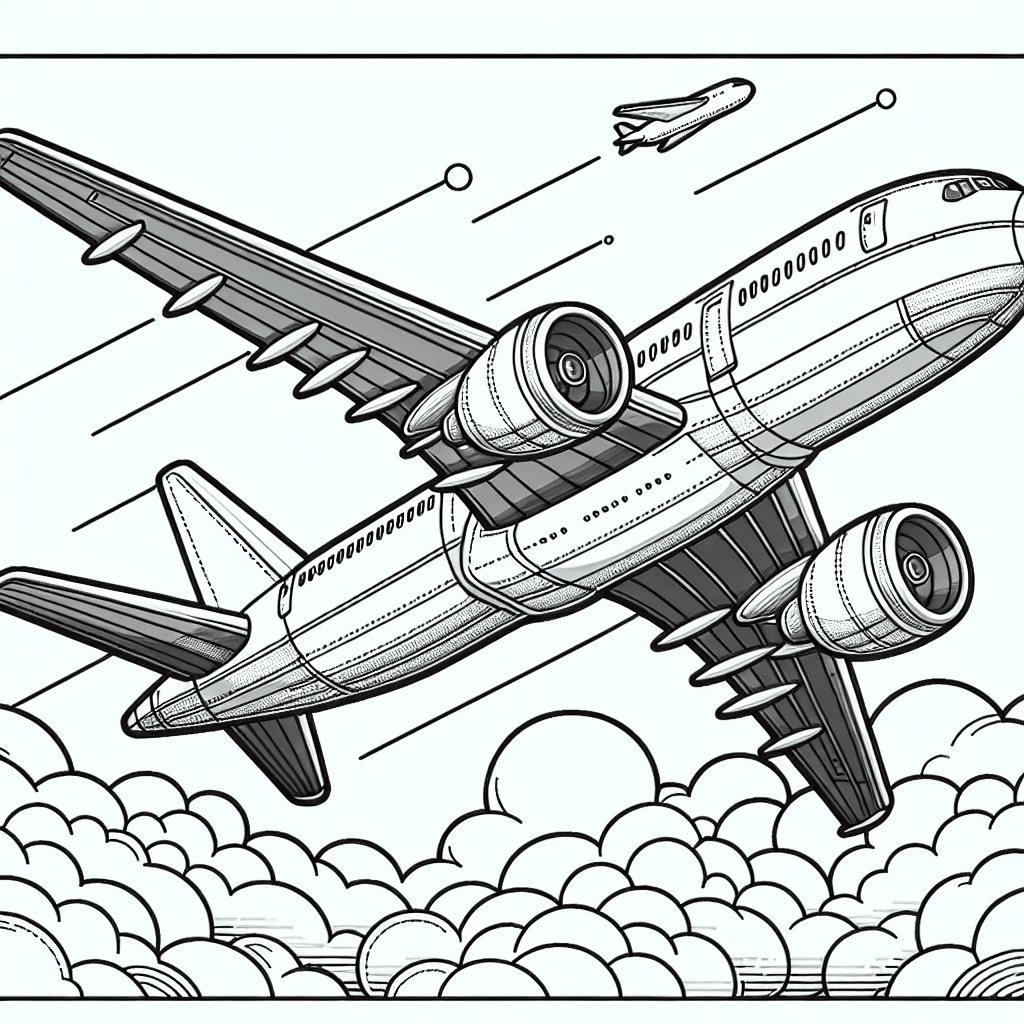 Additional airplane flying coloring page 1