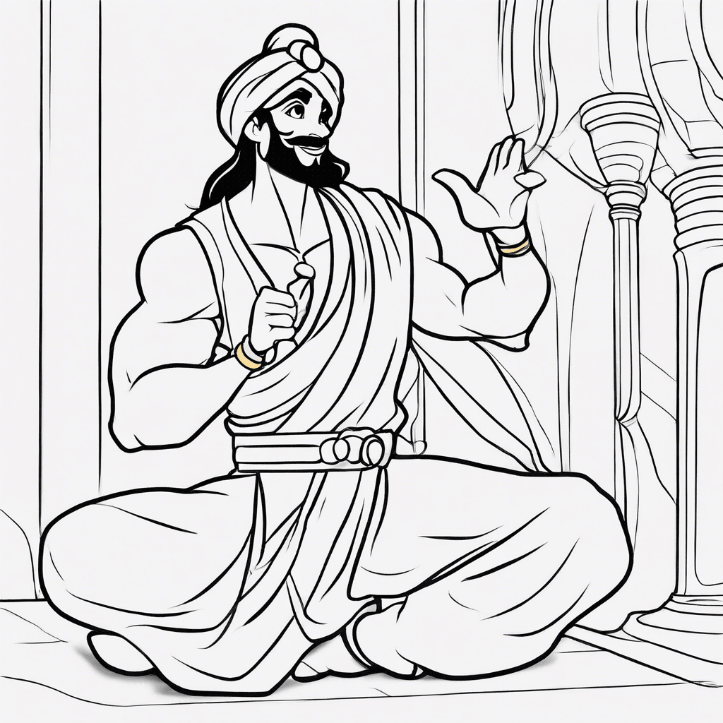 Additional aladdin coloring page 1