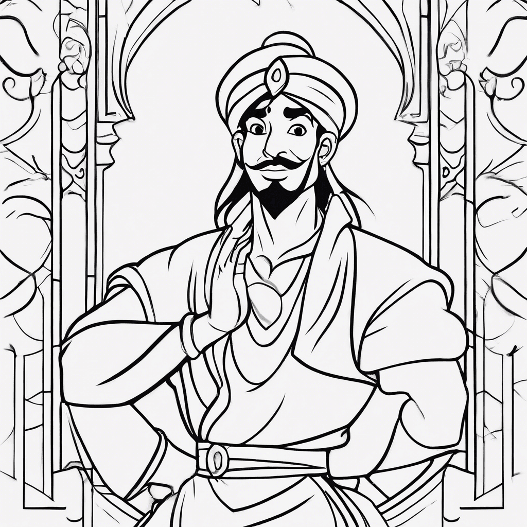 Additional aladdin coloring page 2