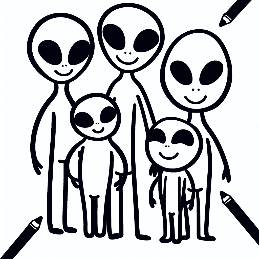 alien family coloring pages