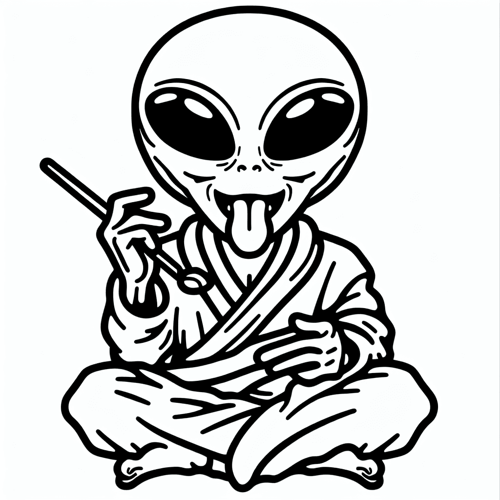 Additional alien friend coloring page 2