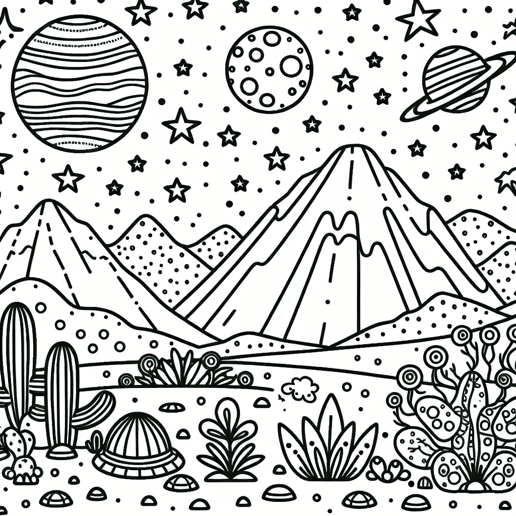 alien planet coloring pages