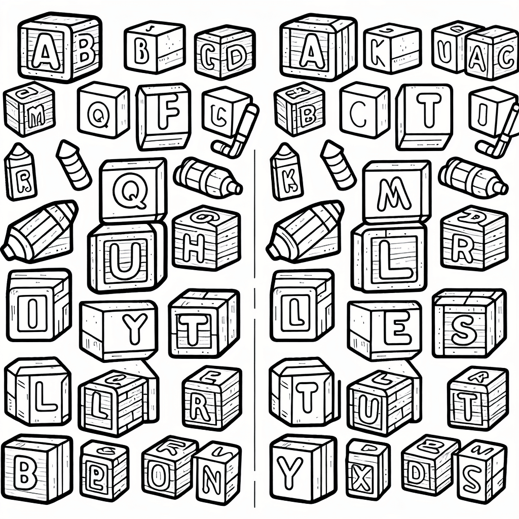 alpha blocks coloring pages