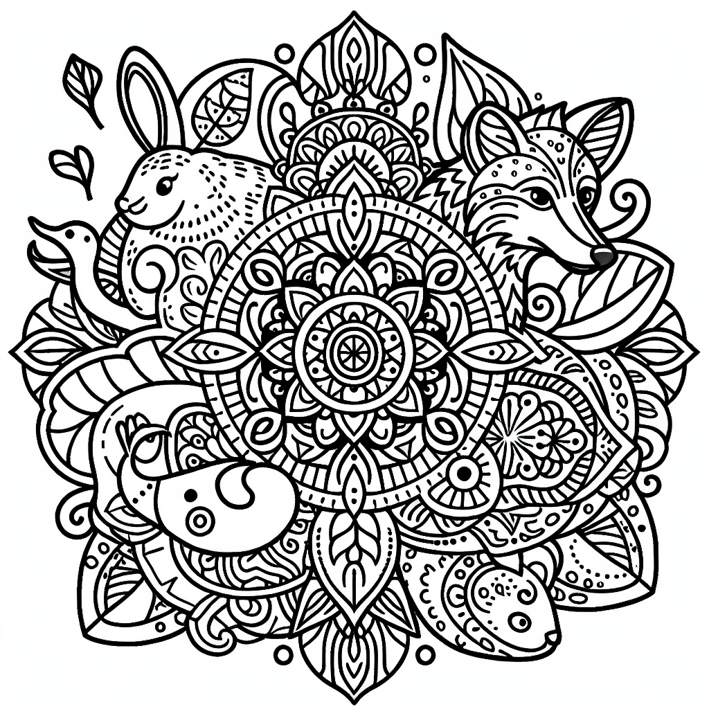 animal mandala coloring pages