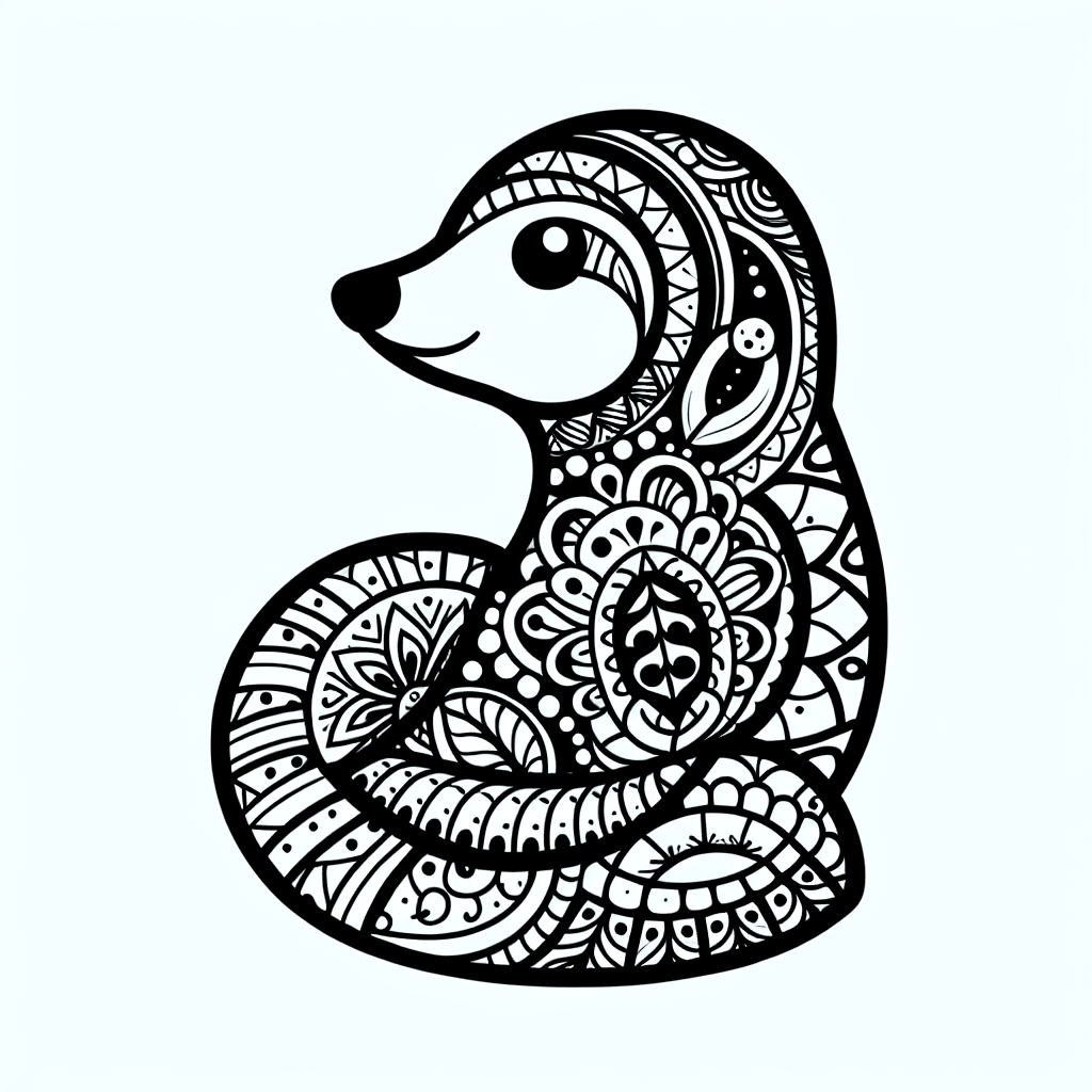 Additional animal mandala coloring page 1