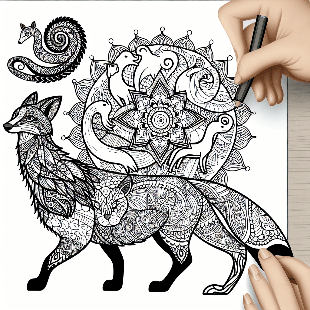 Additional animal mandala coloring page 2