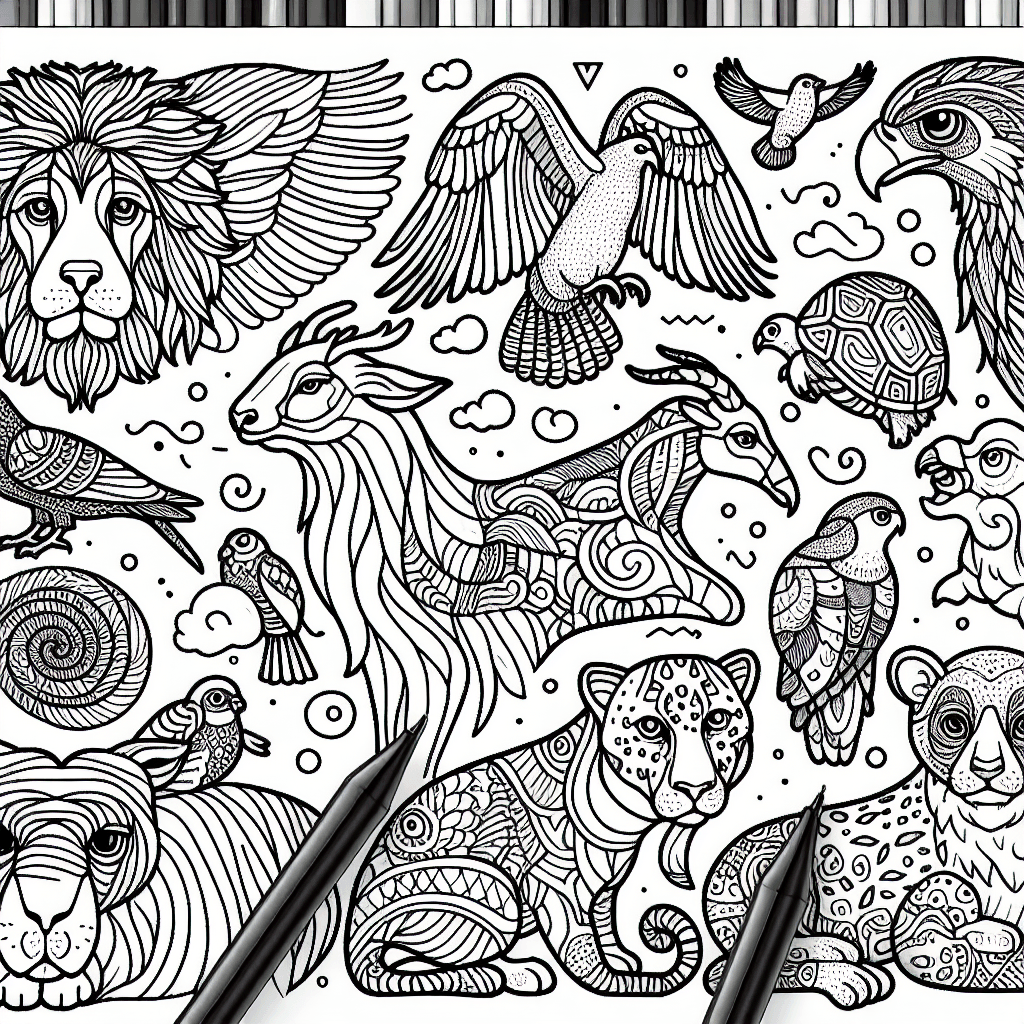 Additional animals coloring page 1