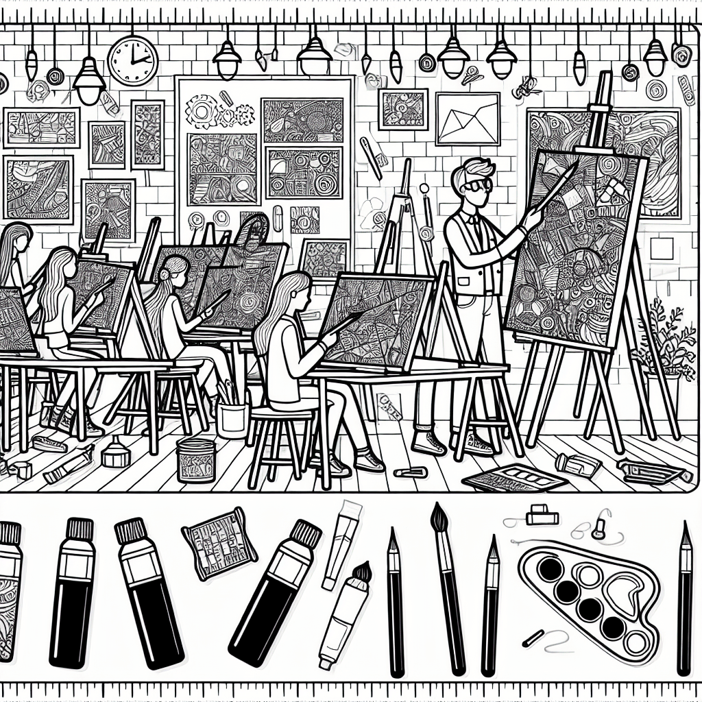 Additional art class coloring page 1