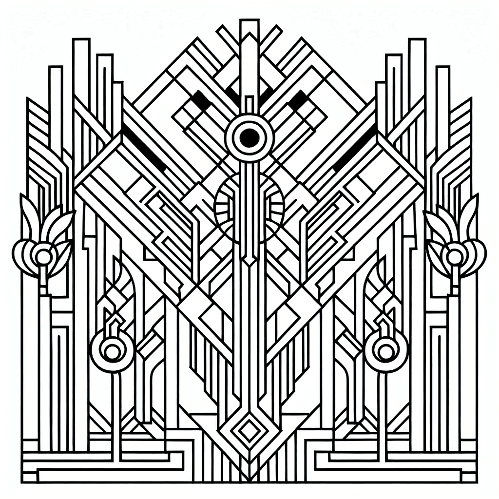 art deco coloring pages