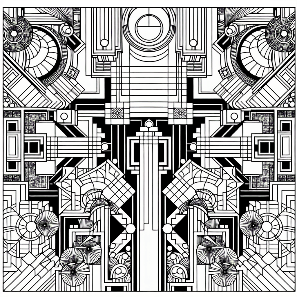 Additional art deco coloring page 2