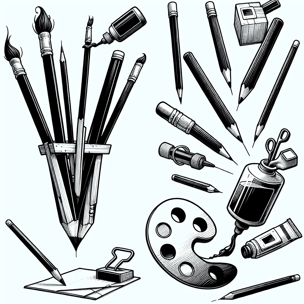 Additional art supplies coloring page 2