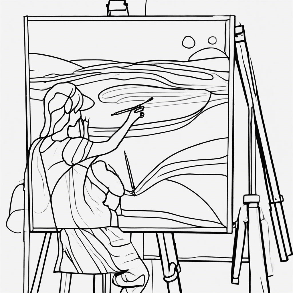 artist painting coloring pages