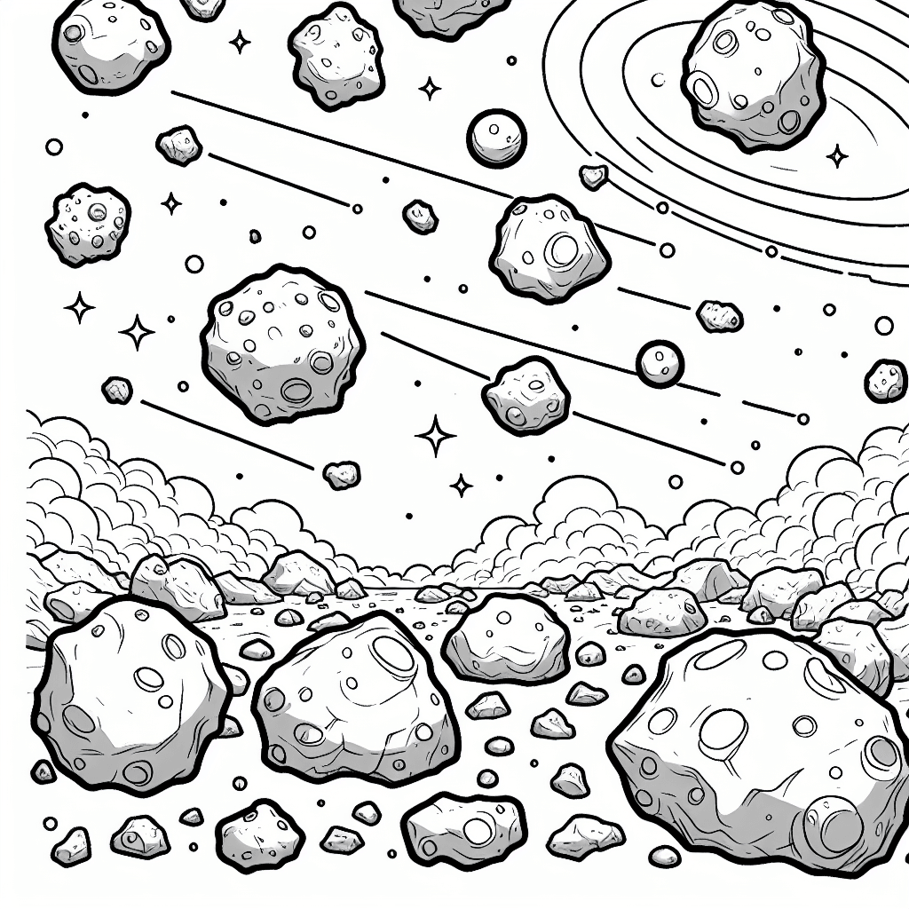 asteroid belt coloring pages