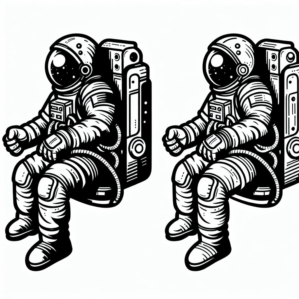 Additional astronaut space coloring page 1