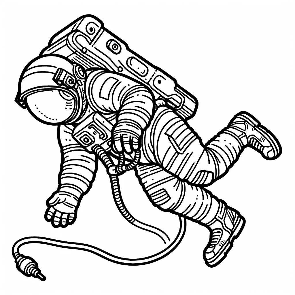 astronaut spacewalk coloring pages