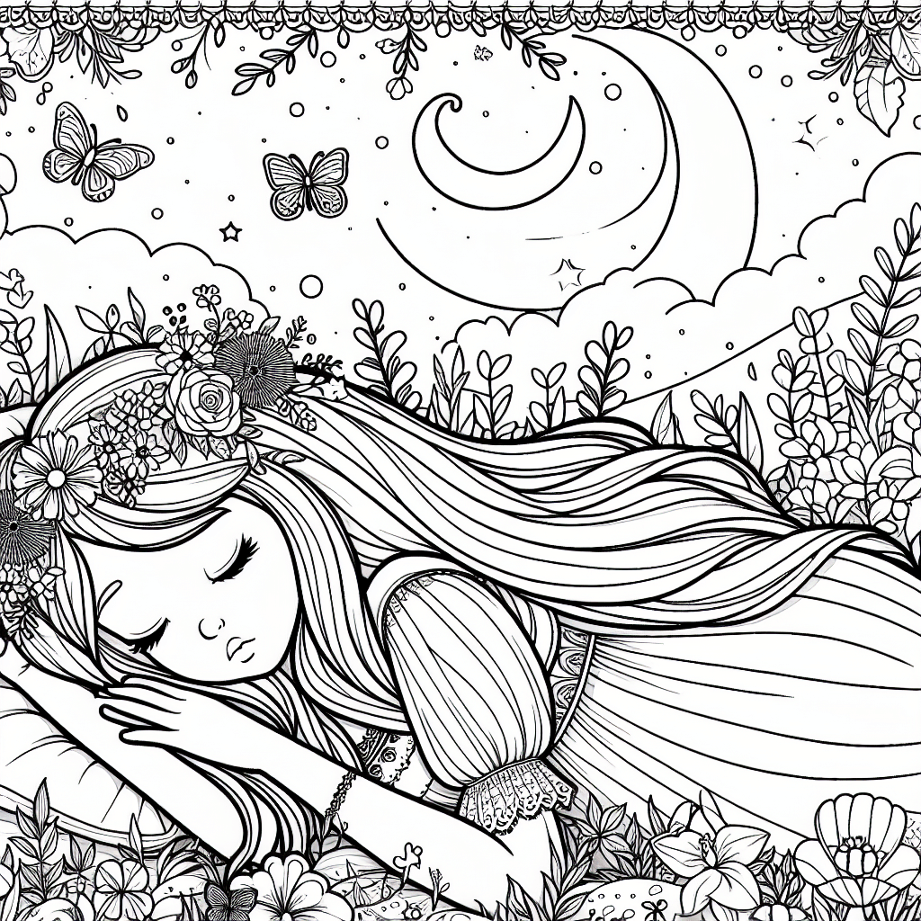 aurora sleeping coloring pages