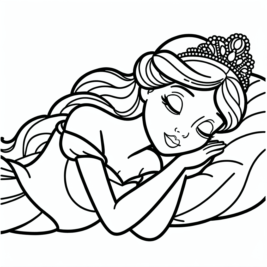 Additional aurora sleeping coloring page 1