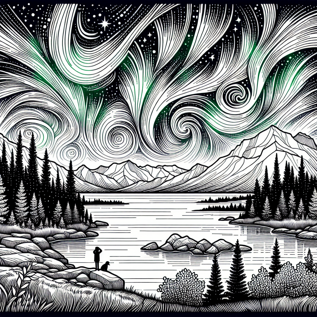 Additional aurora coloring page 2