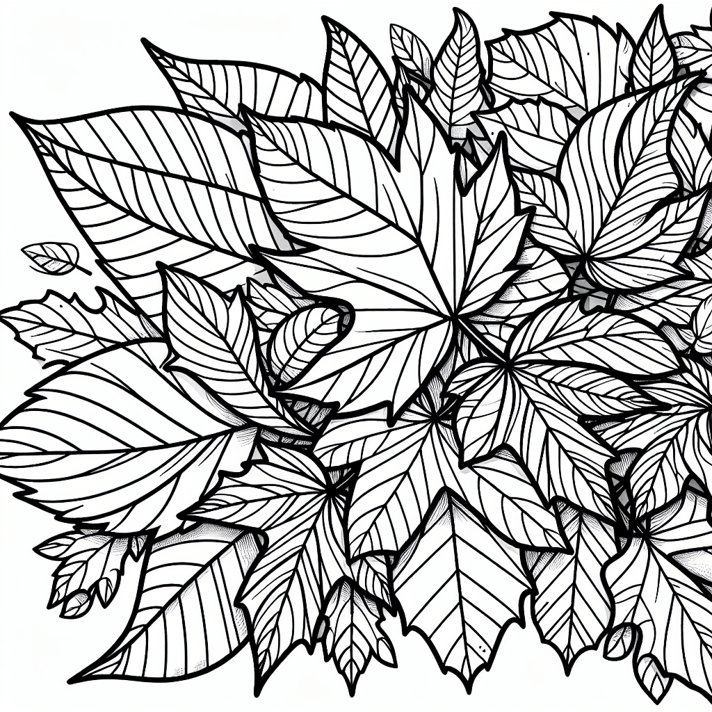 Additional autumn leaves coloring page 1