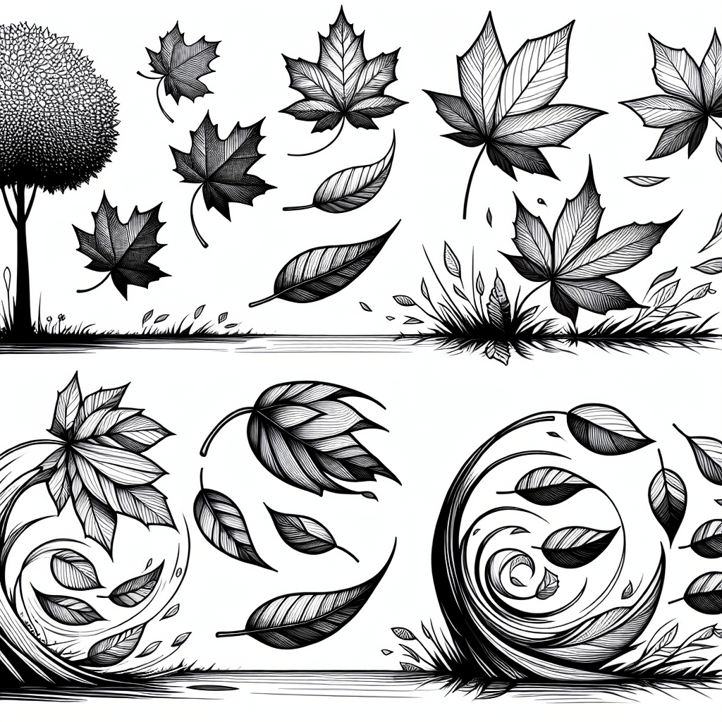 Additional autumn leaves coloring page 2