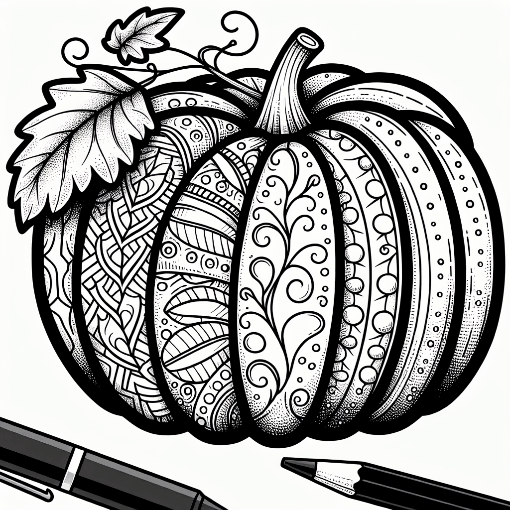 Additional autumn pumpkin coloring page 1