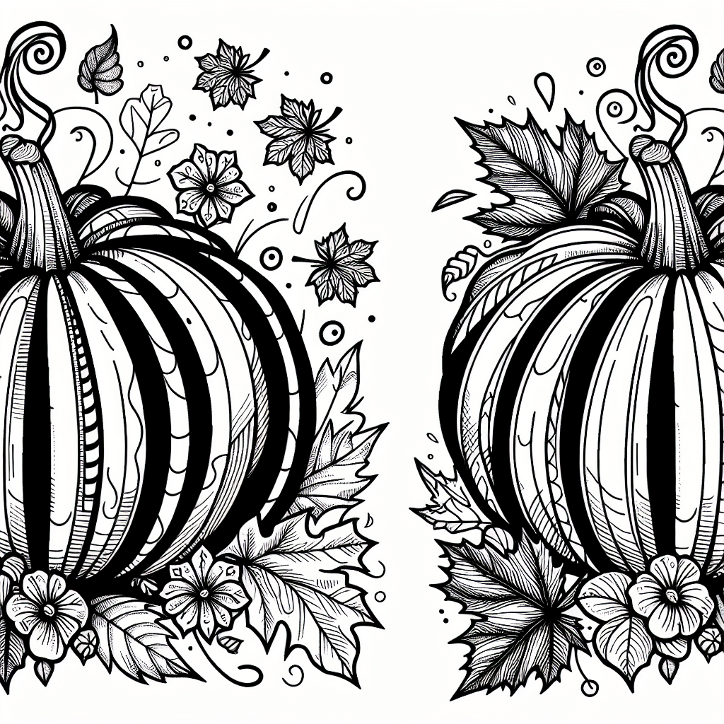 Additional autumn pumpkin coloring page 2