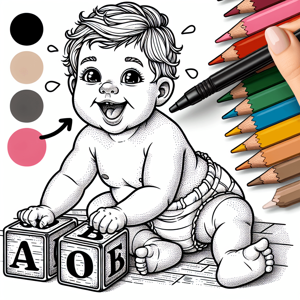 Additional baby cute coloring page 2