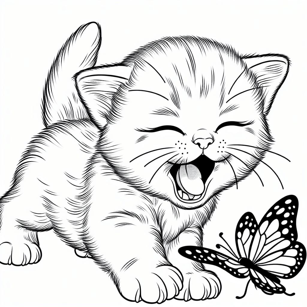 Additional baby kitten coloring page 2