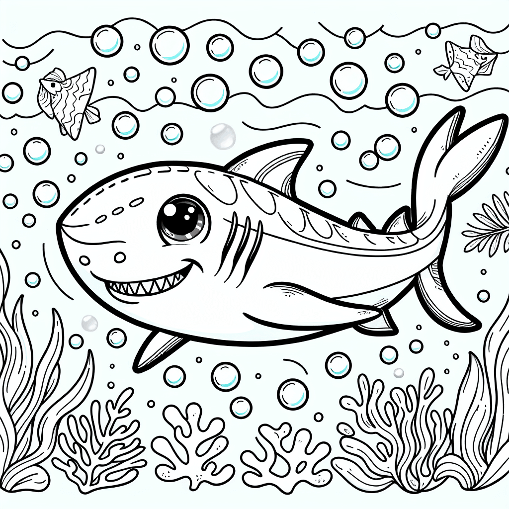 Additional baby shark coloring page 2