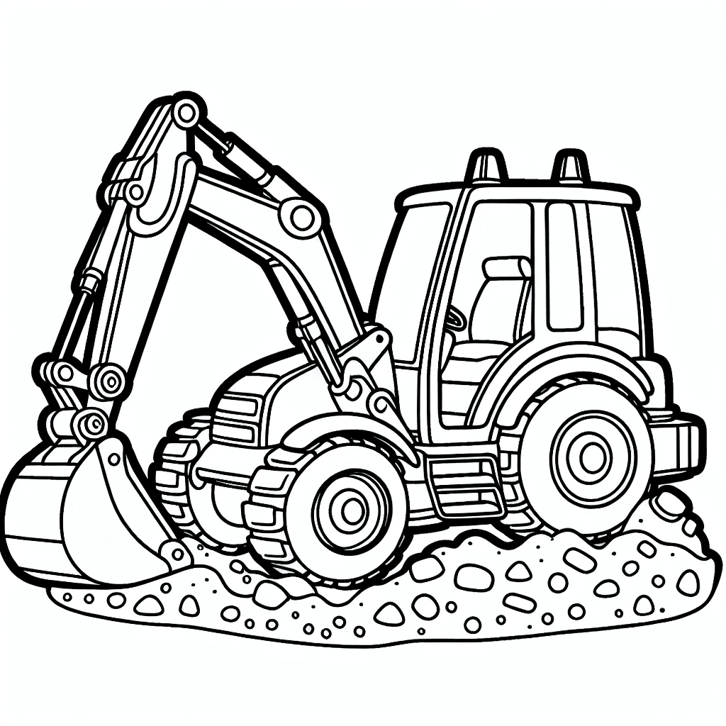 backhoe working coloring pages