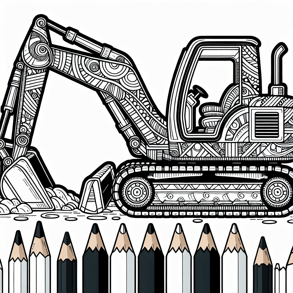 Additional backhoe working coloring page 1