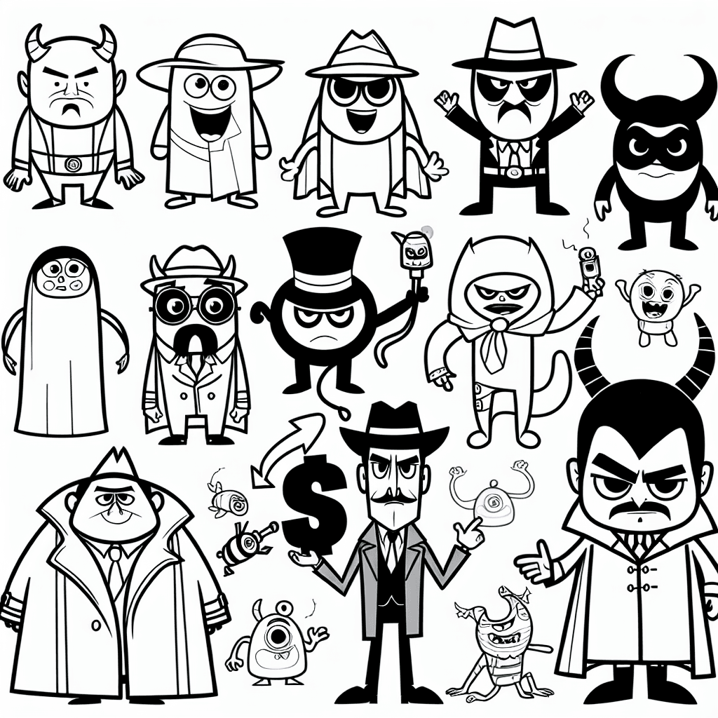 bad guys coloring pages