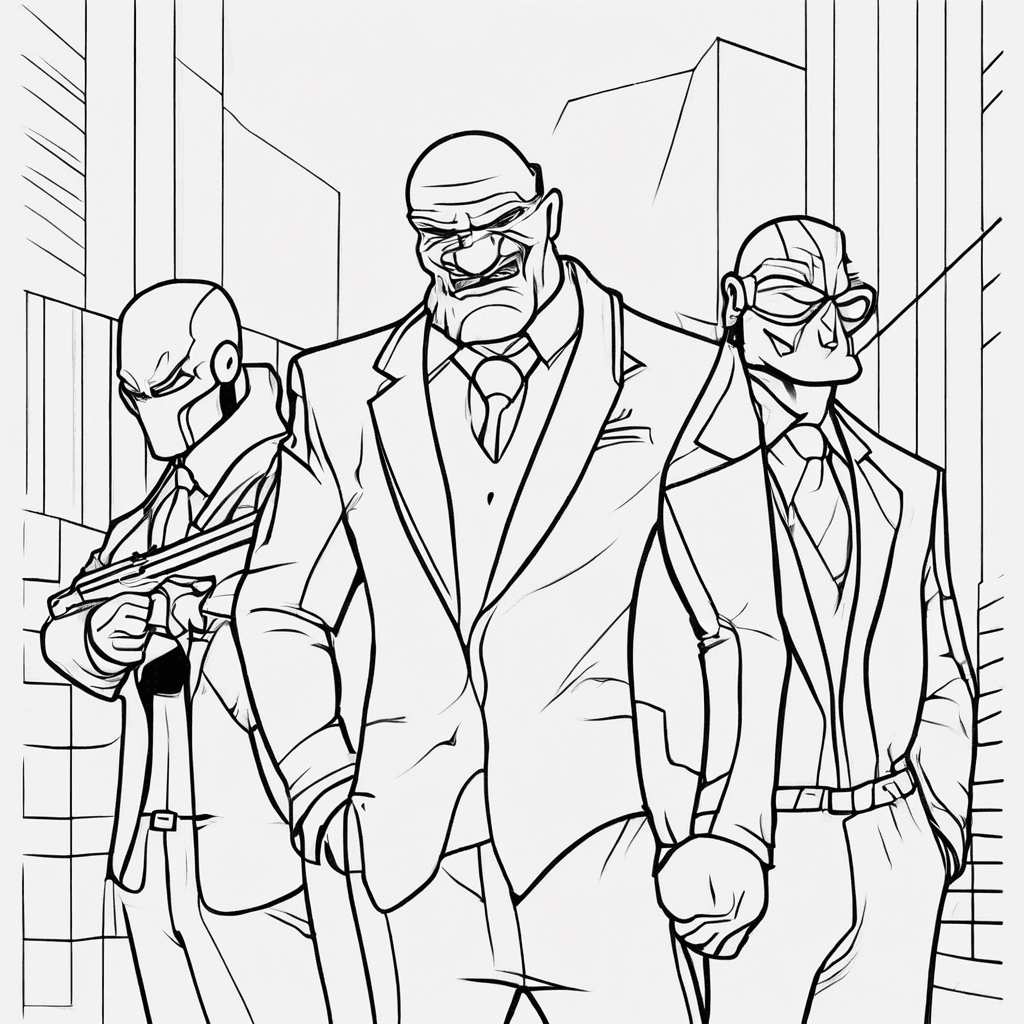 Additional bad guys coloring page 1