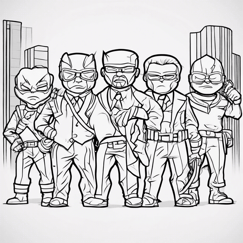 Additional bad guys coloring page 2