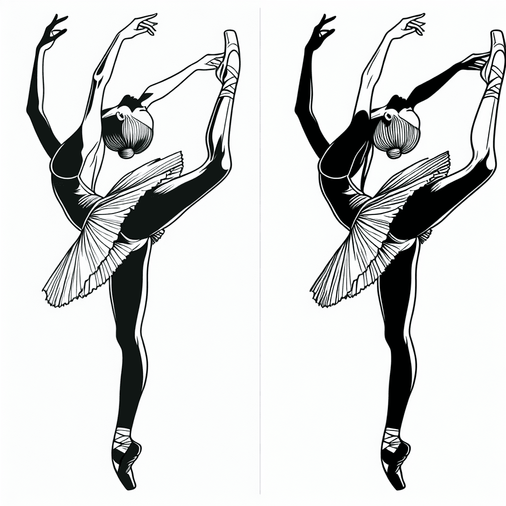 Additional ballet dancer coloring page 1