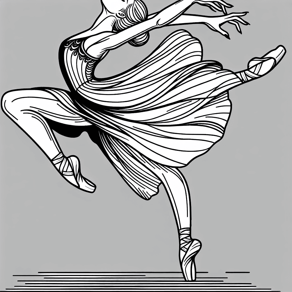 Additional ballet dancer coloring page 2