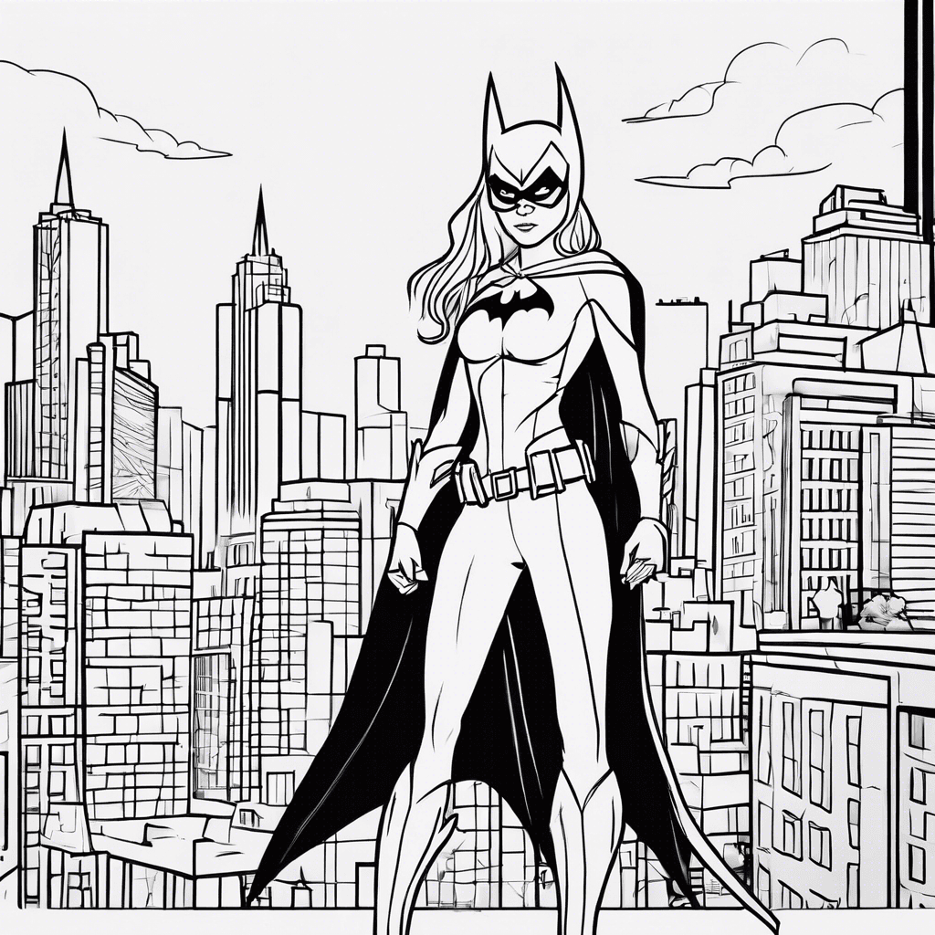 Additional batgirl city coloring page 2