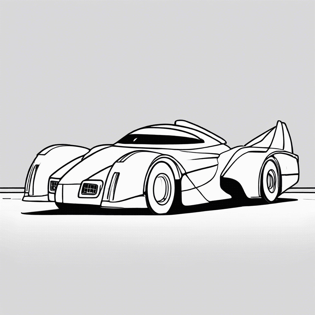 Additional batmobile chase coloring page 2