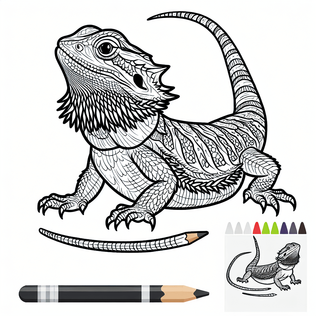 Additional bearded dragon coloring page 1