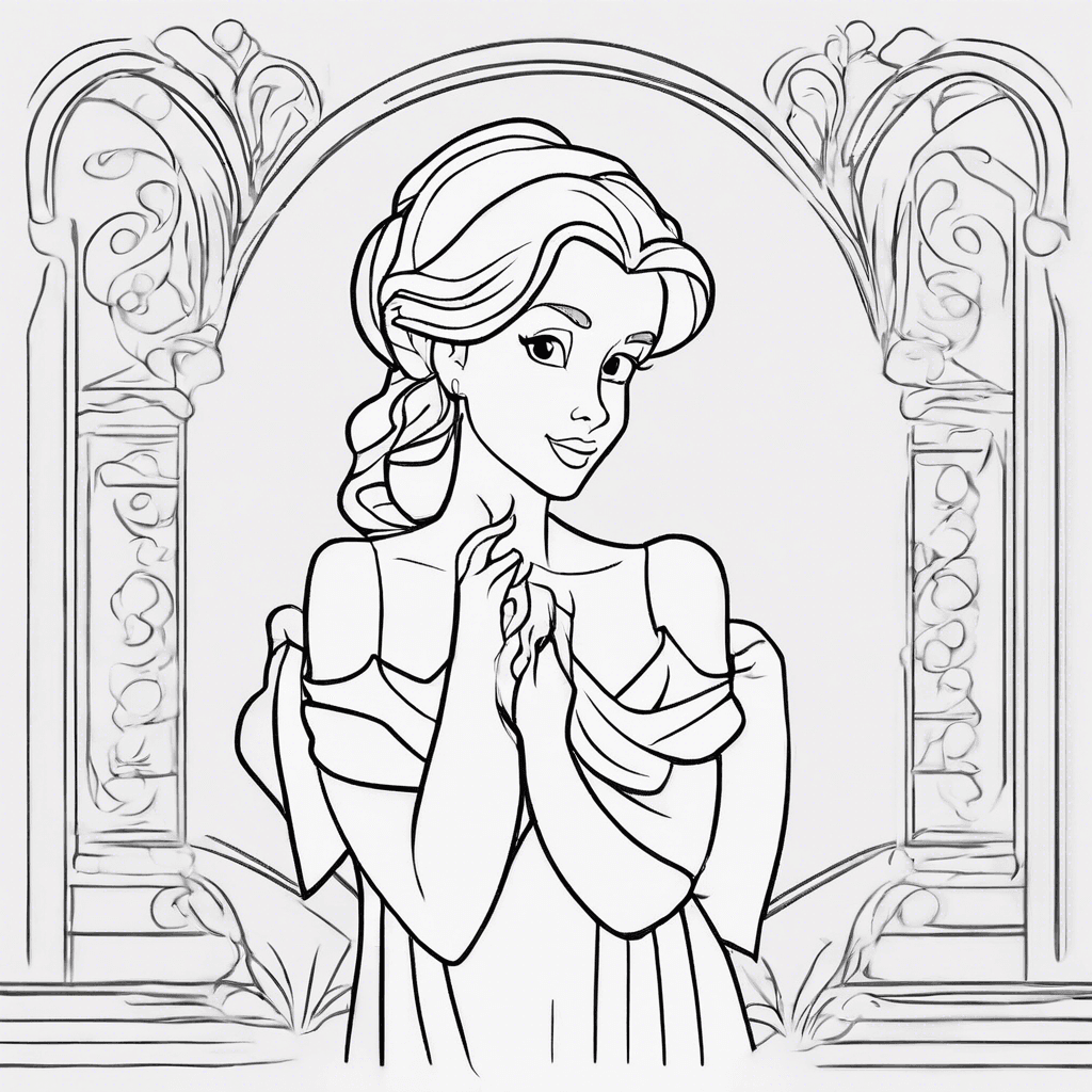 belle coloring pages