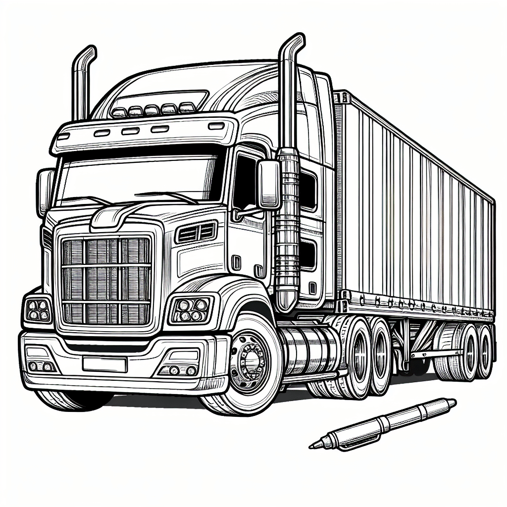 Additional big truck coloring page 1