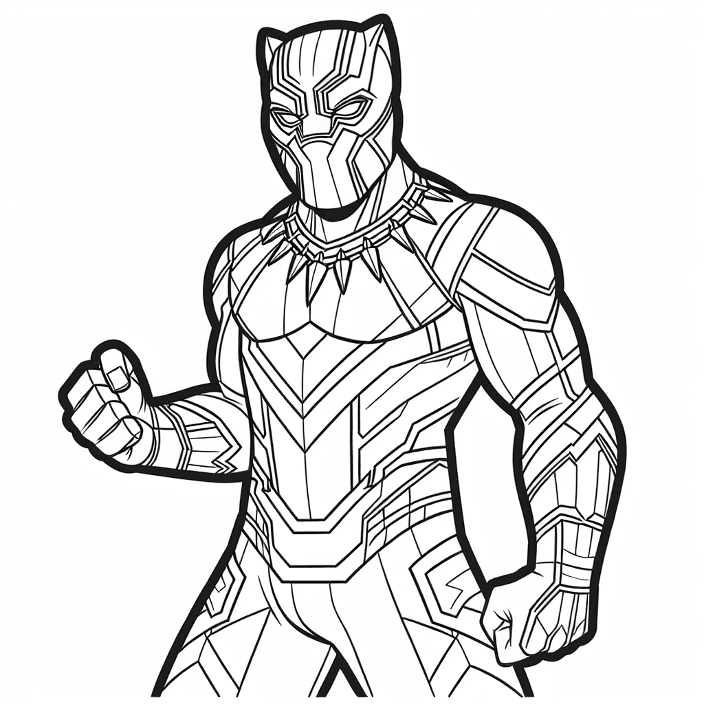 black panther suit coloring pages