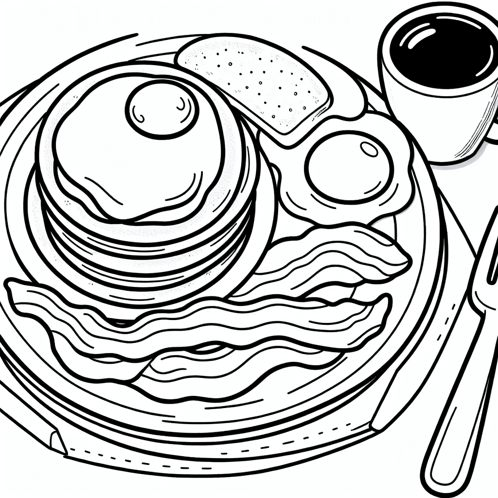 breakfast plate coloring pages